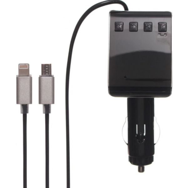 Автомобильный FM Модулятор HZ H22BT ∙ FM-трансмиттер с Bluetooth от прикуривателя с USB портом + Кабель USB + Кабель iPhone