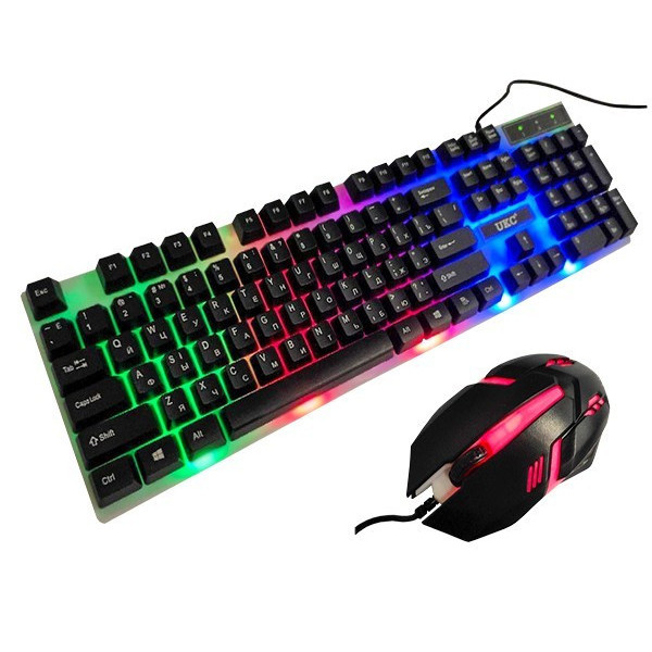 Игровой комплект Геймерская клавиатура с RGB подсветкой + Мышь COMBO GAMER K01