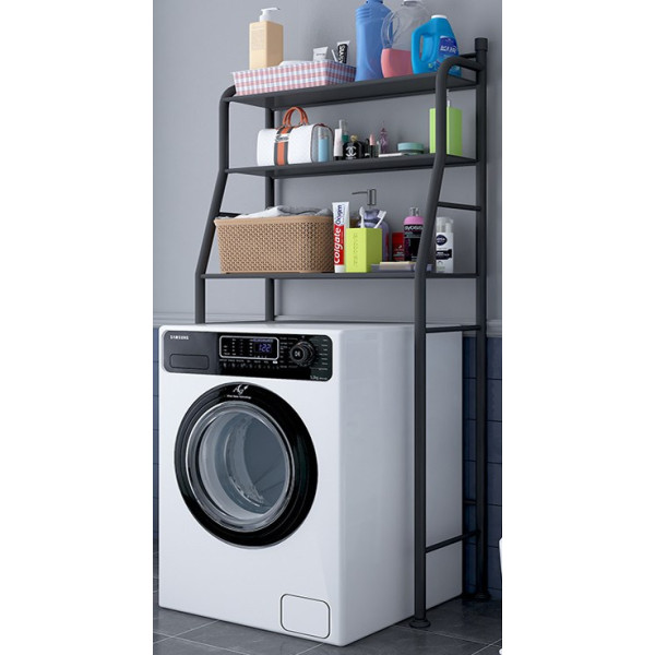 Стойка – органайзер в ванную комнату стеллаж над стиральной машинкой ∙ 3 полки ∙ Черная