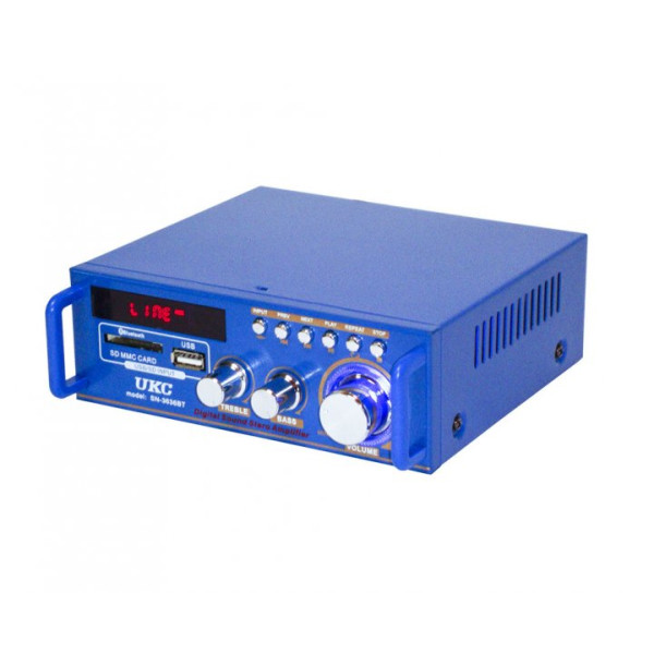Усилитель мощности звука с Bluetooth и радио UKC SN-3636BT Blue
