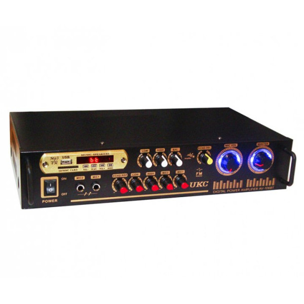 Усилитель звука стереоусилитель UKC AV-106BT с Bluetooth ∙ Караоке ∙ FM ∙ USВ