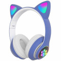 Детские беспроводные Bluetooth наушники с LED кошачьими ушками котика Cat 28