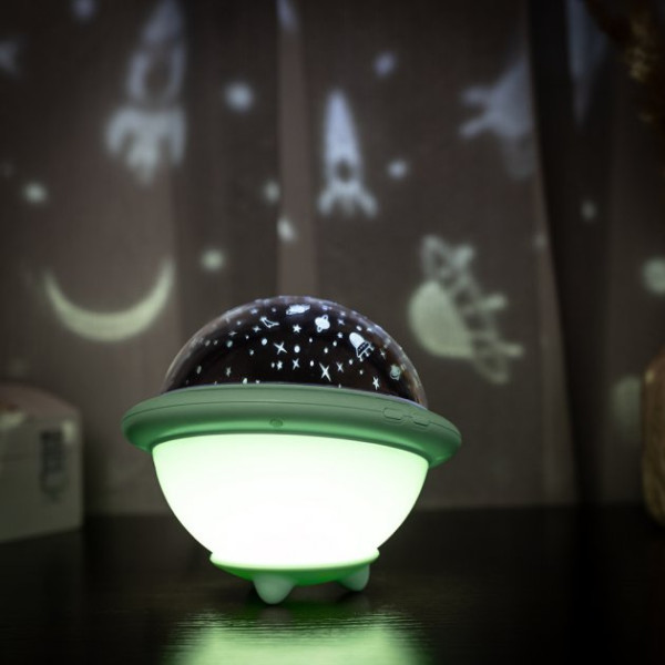 Детский ночник - проектор Светильник ‘Летающая тарелка’ НЛО с проекцией космоса, звездного неба Losso UFO