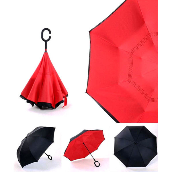 Зонт наоборот Up-Brella Зонт обратного сложения однотонный в чехле