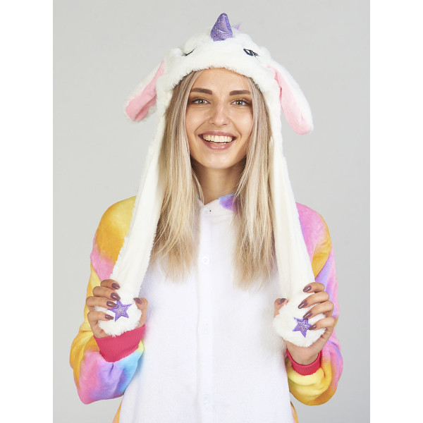 Шапка – кигуруми Единорог с двигающимися ушками Kigurumi