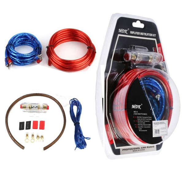 Набор акустических кабелей для подключения усилителя сабвуфера ∙ Комплект проводов HTS MJ-8 1500W