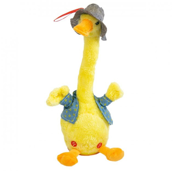 Интерактивная детская говорящая игрушка – повторюшка Гусь Dansing Duck ∙ Музыкальная танцующая утка повторюха с LED подсветкой
