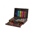 Большой детский художественный набор для рисования и творчества в деревянном чемодане на 130 предметов