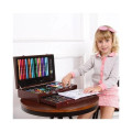 Большой детский художественный набор для рисования и творчества в деревянном чемодане на 130 предметов