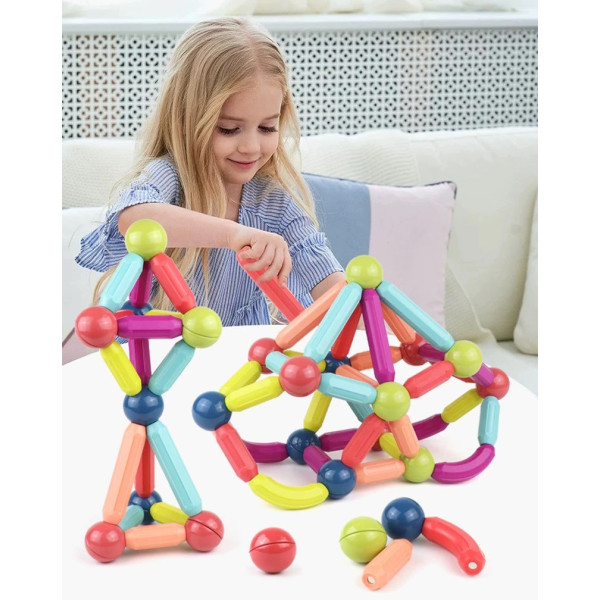 Детский магнитный конструктор Magnetic sticks Hl-2125 ∙ 64 деталей