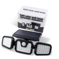 Уличный светодиодный LED светильник FL-1725A Split Solar WallLamp на солнечной батарее с датчиком движения ∙ Наружный тройной фонарь – прожектор на солнечной панели ∙ 70 светодиодов ∙ 1500 Лм ∙ Аккумулятор 1500 мАч