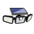Уличный светодиодный LED светильник FL-1725A Split Solar WallLamp на солнечной батарее с датчиком движения ∙ Наружный тройной фонарь – прожектор на солнечной панели ∙ 70 светодиодов ∙ 1500 Лм ∙ Аккумулятор 1500 мАч