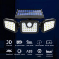 Уличный светодиодный LED светильник FL-1725A Split Solar WallLamp на солнечной батарее с датчиком движения ∙ Наружный тройной фонарь – прожектор на солнечной панели ∙ 70 светодиодов ∙ 1500 Лм ∙ Аккумулятор 1500 мАч