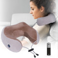 Массажная подушка для шеи с памятью U-Shaped Upgrade Vibration Pillow от батареек