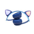 Детские беспроводные Bluetooth наушники Cat Y47 с кошачьими светящимися LED ушками и микрофоном