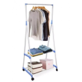 Универсальная передвижная напольная стойка – вешалка для одежды с полочками, на колесиках Coat Rack