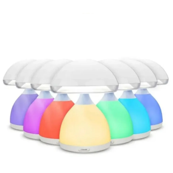 Безопасный детский светильник – ночник Гриб с мягким светом LED Mushroom Lamp HUIAN HC-868 USB, 7 цветов
