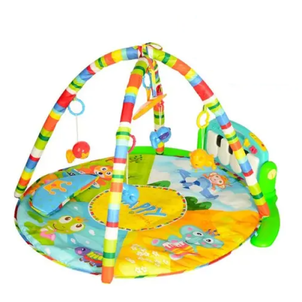 Игровой коврик для новорожденного с развивающими модулями, детским пианино и погремушками PIANO FITNESS RACK