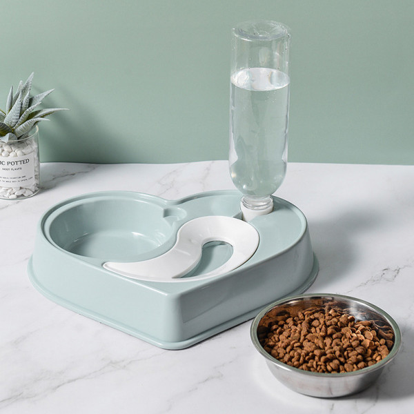Кормушка с автоматической поилкой для домашних животных Dog Cat Bowl ∙ Миска – автопоилка в форме сердца для кошек и собак