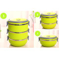 Набор контейнеров емкостей для хранения продуктов Lunchbox Three Layers Ланчбокс для еды из нержавеющей стали 3 в 1