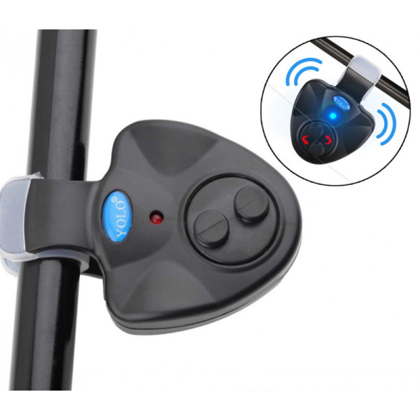 Электронный сигнализатор поклевки на прищепке на удочку YOLO Рыболовный звуковой и световой сигнал – индикатор клева