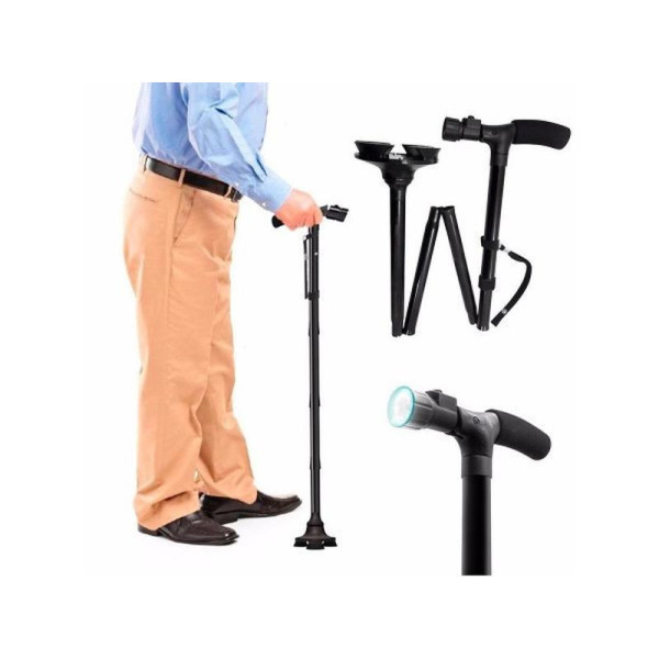 Телескопическая складная трость с встроенным фонариком Trusty Cane