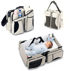 Многофункциональная складная сумка – кровать переноска для ребенка Ganen baby bed and bag Бежевая