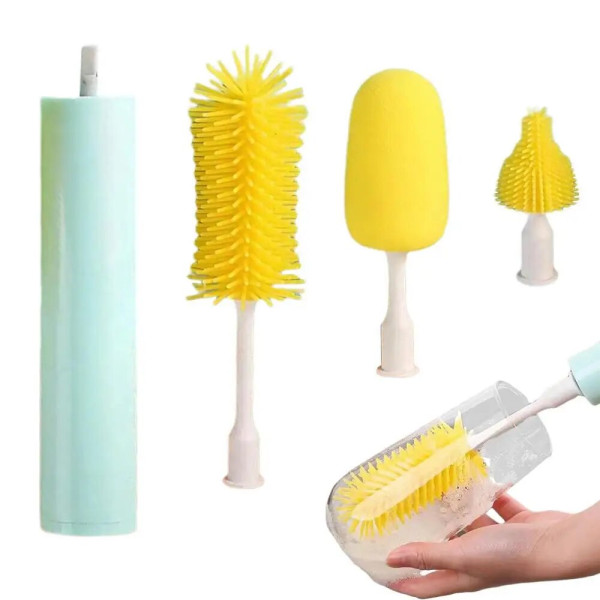 Электрическая беспроводная щетка – ершик Cup Cleaning Brush с насадками для уборки и мытья посуды · USB зарядка
