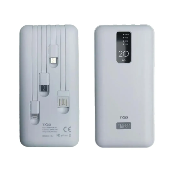 Внешний аккумулятор TX23 Power Bank 20000 mAh Портативное зарядное устройство Повербанк