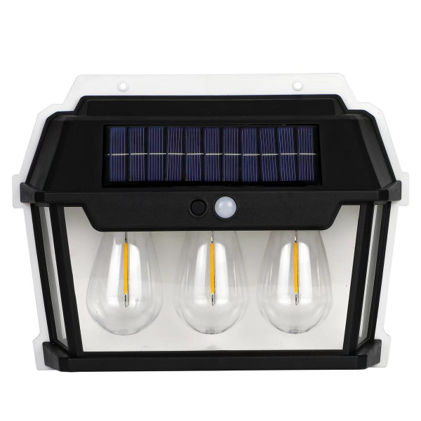 Уличный фонарь на солнечной батарее с датчиком движения HW 999-3W Solar Interaction Wall Lamp · Настенный наружный светильник · 3 режима освещения