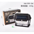 Уличный фонарь на солнечной батарее с датчиком движения HW 999-3W Solar Interaction Wall Lamp · Настенный наружный светильник · 3 режима освещения