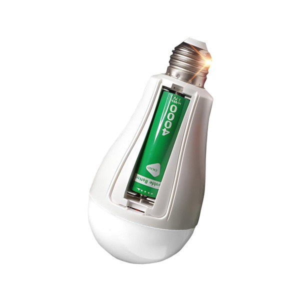 Светодиодная перезаряжаемая лампа · Аварийная лампочка с аккумулятором 2 x 18650 15w E27