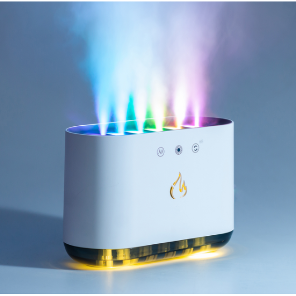 Увлажнитель воздуха с RGB подсветкой Color Flame 115-257 · Портативный диффузор аромадифузор с 6 распылителями и имитацией дыма