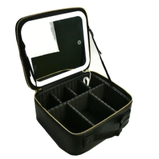 Дорожная косметичка – органайзер с зеркалом и LED подсветкой · Портативный бьюти-кейс для косметики