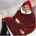 Двухсторонняя толстовка-плед Huggle Hoodie Blanket с капюшоном ∙ Синяя