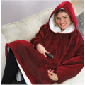 Двухсторонняя толстовка-плед Huggle Hoodie Blanket с капюшоном ∙ Синяя
