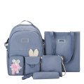 Набор для школьника 4 в 1 · Рюкзак, сумка - шоппер, косметичка и пенал · Черный / розовый / голубой / мятный