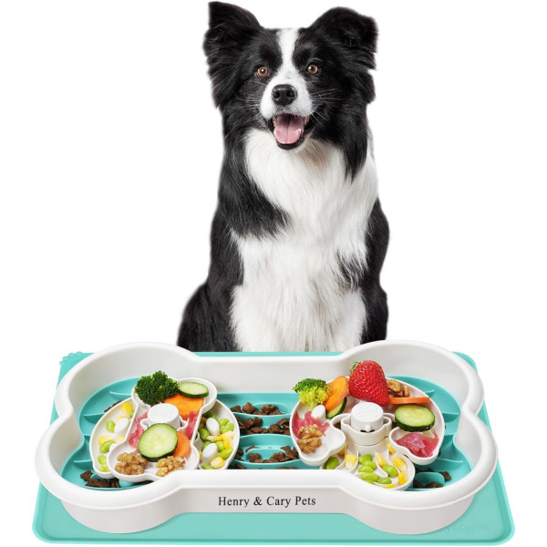 Миска для кормления собак в виде косточки Henry & Cary · Кормушка-дозатор с силиконовым ковриком для медленного кормления для собак