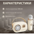 Акустическая система «RETRO» с микрофоном ∙ Беспроводная портативна Bluetooth колонка на аккумуляторе ∙ Мини-караоке