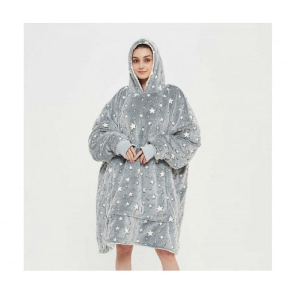 Детское худи светящееся в темноте Stars Dream ∙ Люминесцентный плед – толстовка с капюшоном