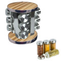 Набор емкостей для специй Spice Wood Carousel ∙ Карусель - спецовница на подставке ∙ 12 стеклянных баночек