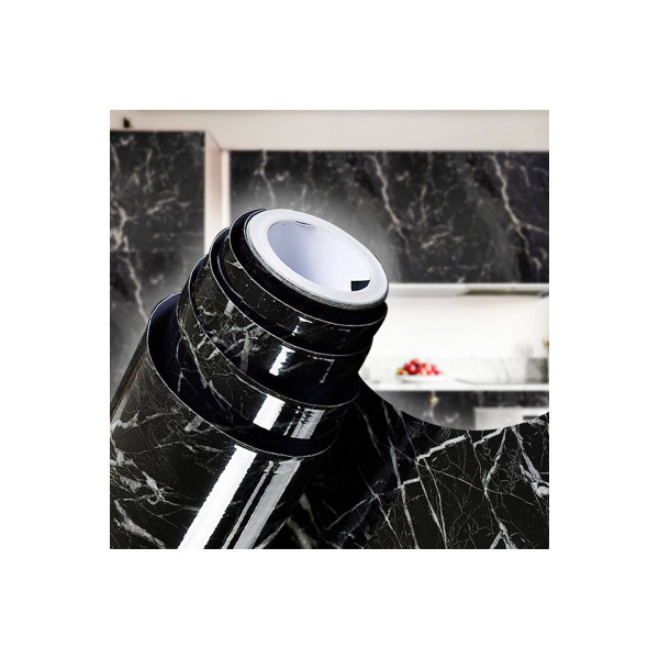 Самоклеящаяся пленка Supretto Черный Мрамор ∙ Самоклейка для поверхностей, 300x60 см