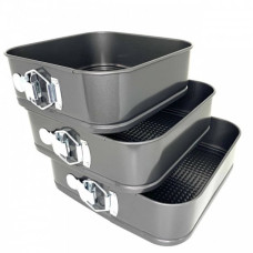 Формы для выпекания UNIQUE UN-1704 ∙ Набор квадратных форм для духовки, 3 шт. 22/24/26см Формы для выпекания UNIQUE UN-1704 ∙ Набор квадратных форм для духовки, 3 шт. 22/24/26см