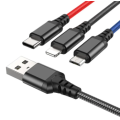 Кабель HOCO X76 Combo 3-in-1 Lightning / Micro-USB / Type-C ∙ Зарядный универсальный USB провод шнур 3 в 1 для зарядки Android / iPhone