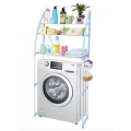 Напольная стойка - органайзер над стиральной машиной, 3 полки | Этажерка с полочками для ванной комнаты | Розовая / голубая