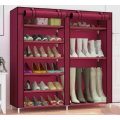 Шкаф для обуви Shoe Cabinet тканевый двухсекционный органайзер с полочками