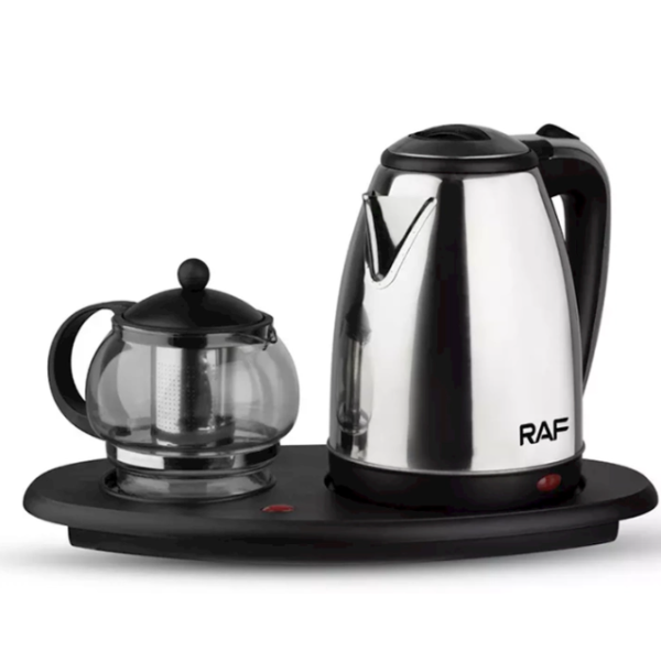 Электрический чайник с заварником на подставке RAF R-7899 2 в 1 Дисковый электрочайник + стеклянный чайник для заваривания