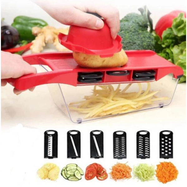 Овощерезка - мультислайсер Mandoline Slicer 6 in 1 · Терка – шинковка для овощей и фруктов c контейнером