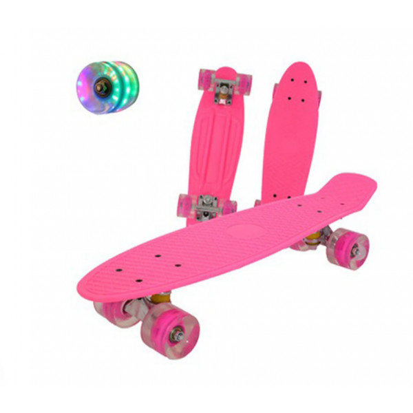 Пенни борд Penny board Детская скейт доска с светящимися колесами Fish Skateboards