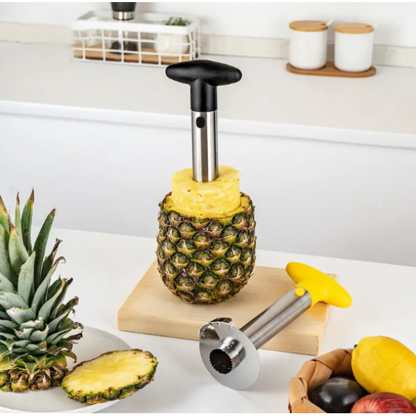 Нож – слайсер для нарезания ананаса кольцами и вырезания сердцевины · Ананасорезка из нержавеющей стали